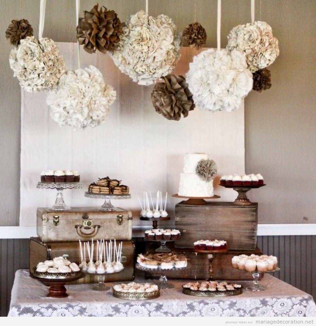 Déco mariage, table à desserts vintage