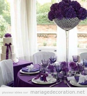 Déco salle mariage couleur violette
