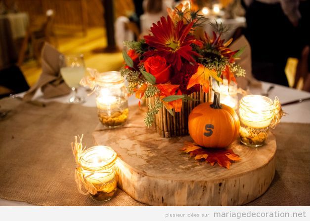 Centre table mariage automne