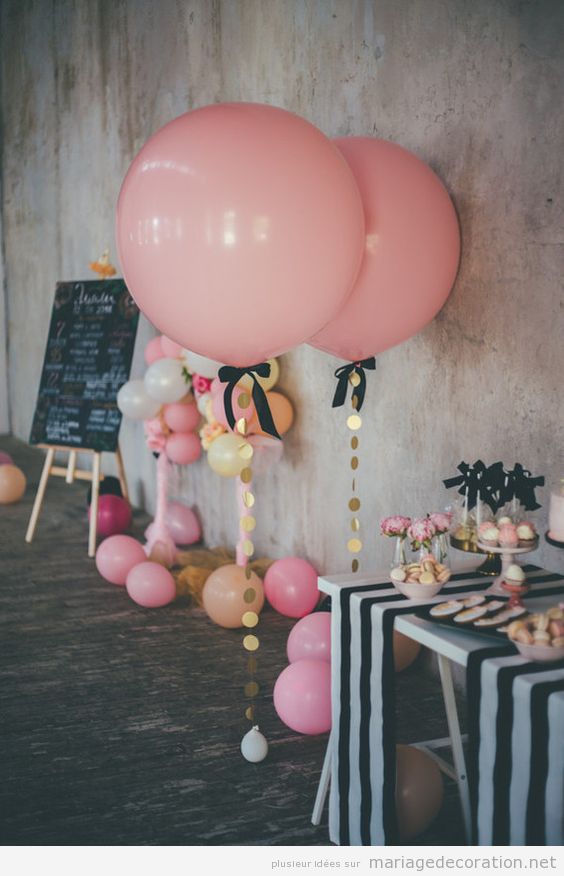 Idées décorer candy bar mariage avec des ballons de hélium 